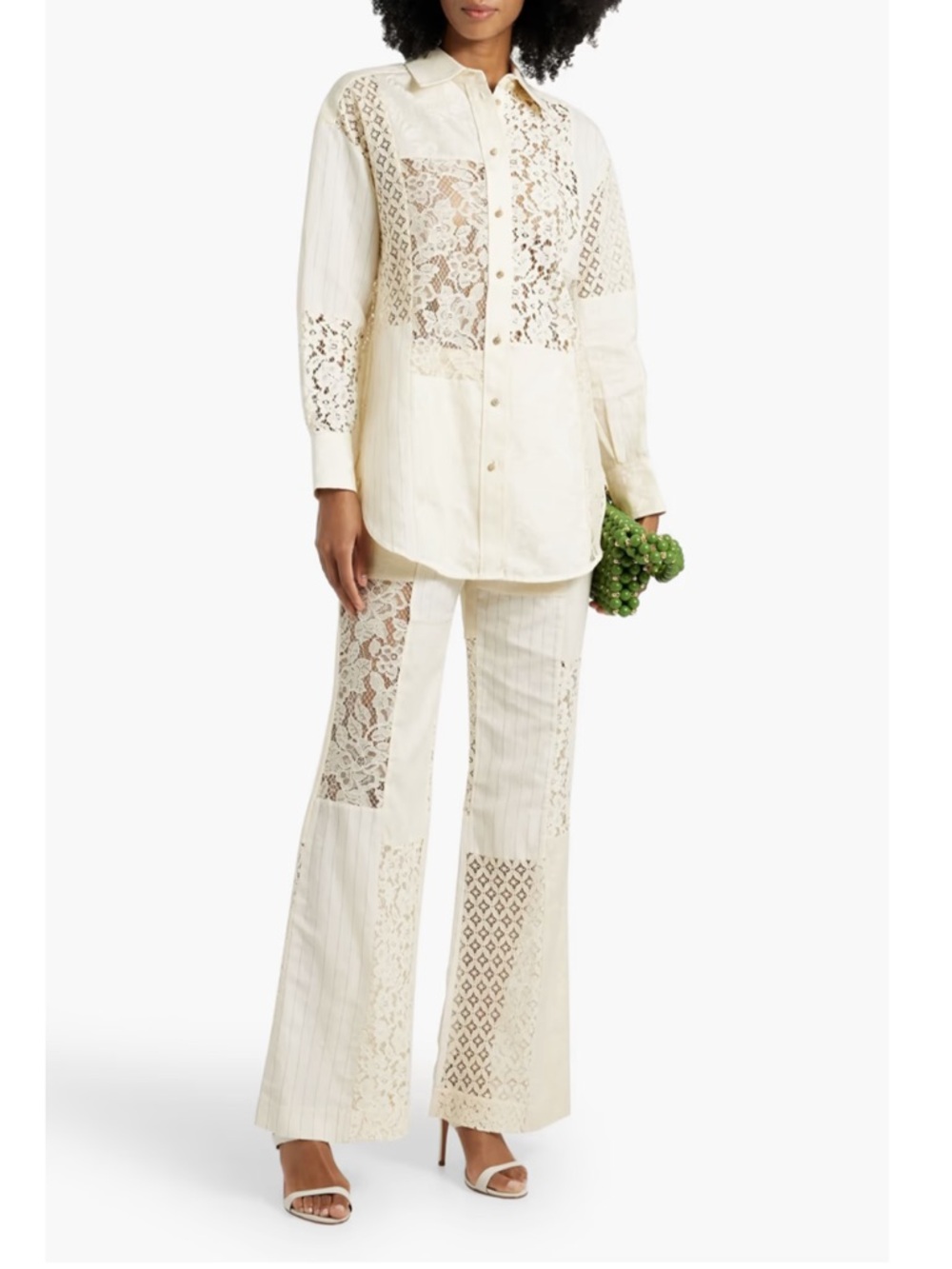 3-piece SET ZIMMERMANN Luminosity Patchwork lace linen and silk jacquard 00